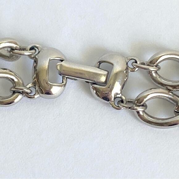 Napier Chunky Link Chain Necklace Double Layer Silver Statement Mob Wife 30” - Picture 6 of 9